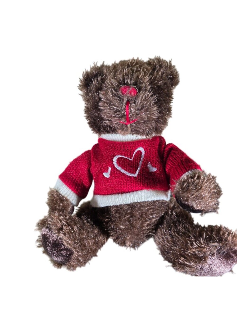 Valentine Bear Dan Dee Collectors Choice Brown Red Heart Sweater plush Love